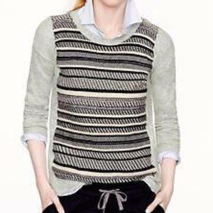 J. Crew | Textured Stripe Wool Blend Sweater